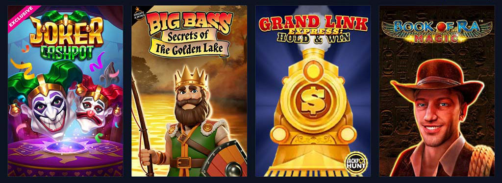 lojëra elektronike, Joker Cashpot, Big Bass Secrets, Grand Link Express, Book of Ra Magic, jackpot, automat online, Rabona