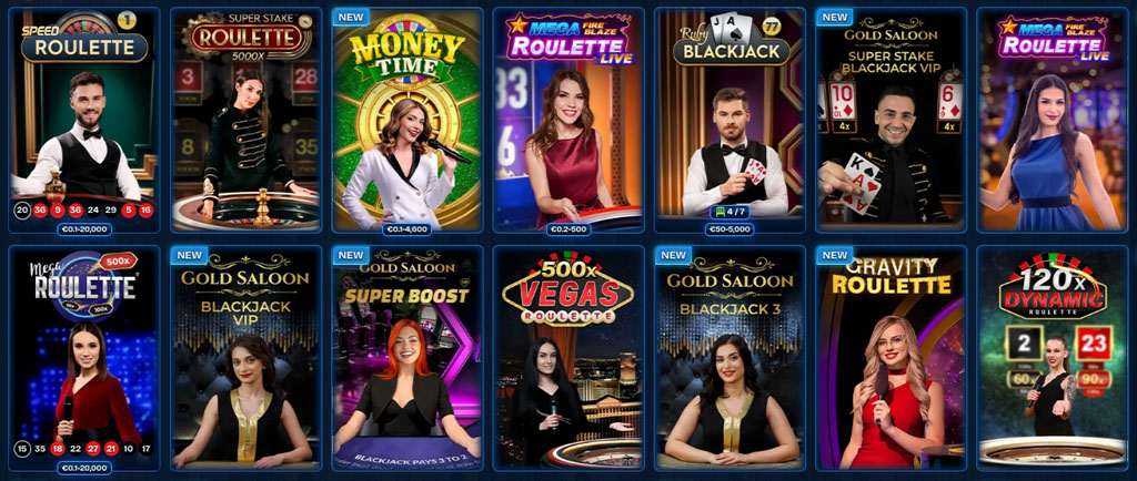 Lojërat Live në Dudespin, roulette, blackjack