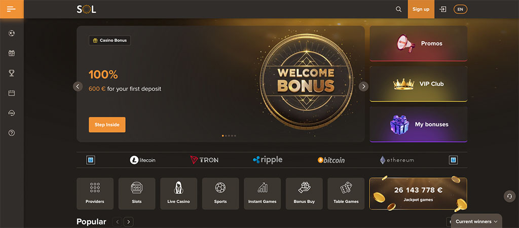 Sol Casino bonuset dhe promocionet 2026