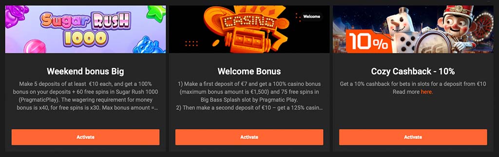Bonus, Promo slot dhe turnet, casino Albania
