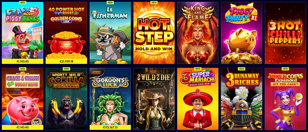 Lojëra të shumta te Betscore casino, slots