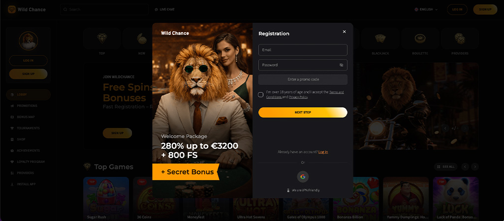 Si të regjistrohesh te Wild Chance në 5 hapa