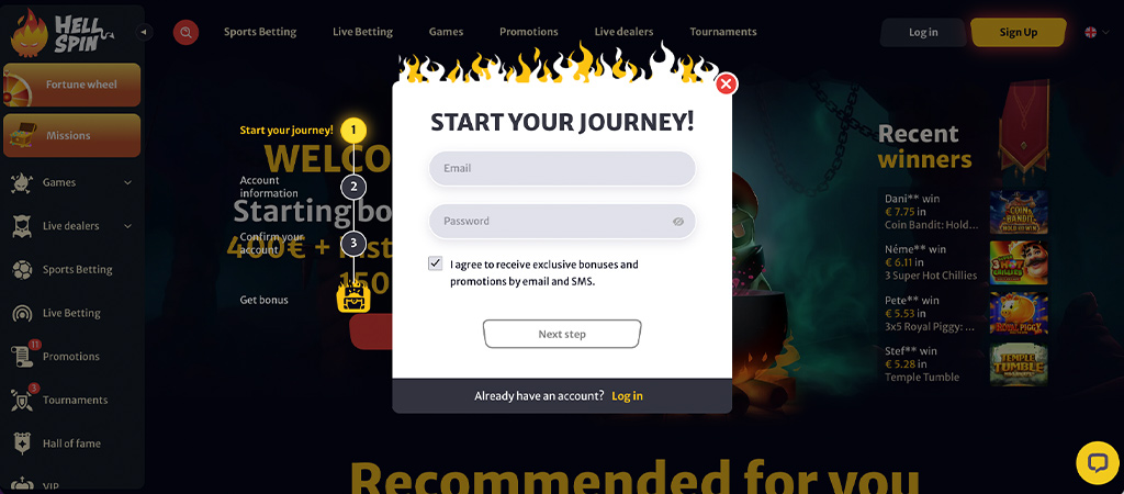 Si regjistrohesh te Hellspin Casino në 5 Hapa