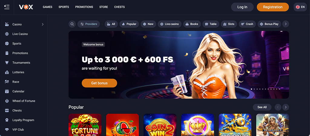 Vox Casino Bonuset dhe Promocionet 2026, Kazinove Online